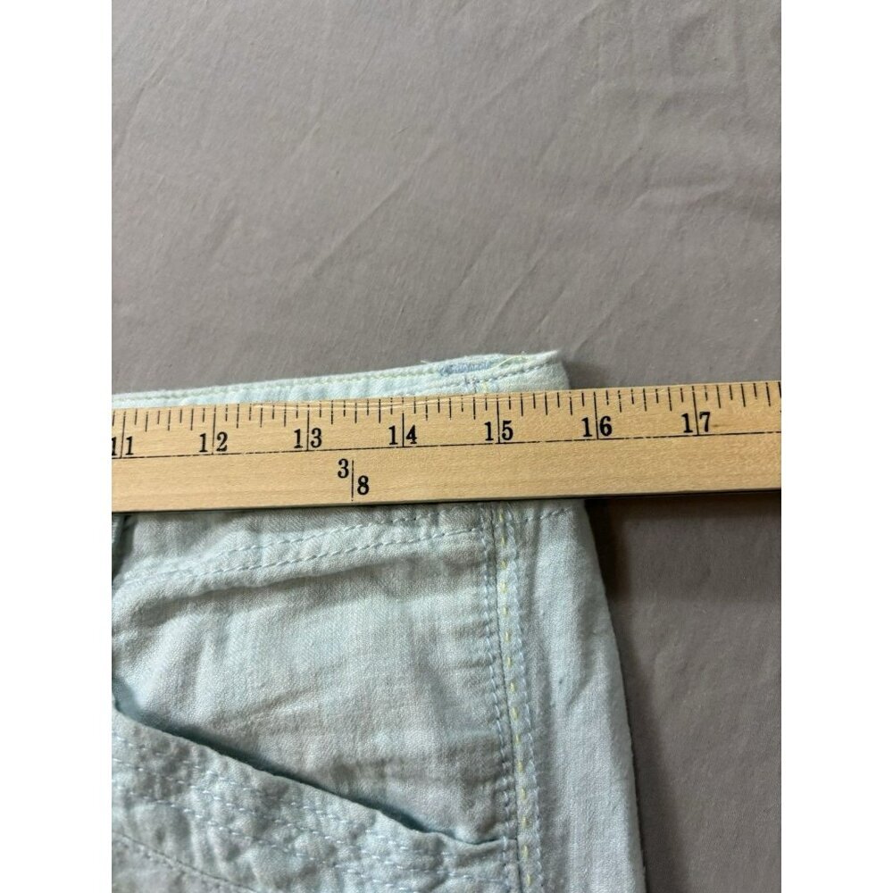 Pilcro And The Letterpress Linen Blend Wide Leg Pants Blue Womens size 4 (31x30) - Picture 3 of 8